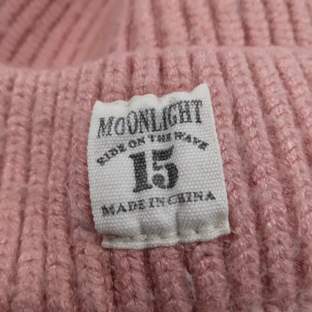 Moonlight Ride On The Wave 15 beanie pink and gray